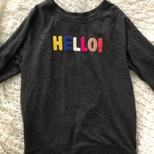 Dark grey embroidered pullover sweatshirt